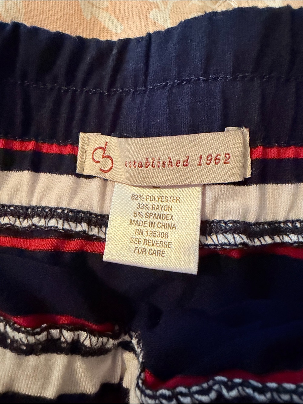 Striped Navy Drawstring Skirt - Casual Everyday Style - Picture 2 of 4